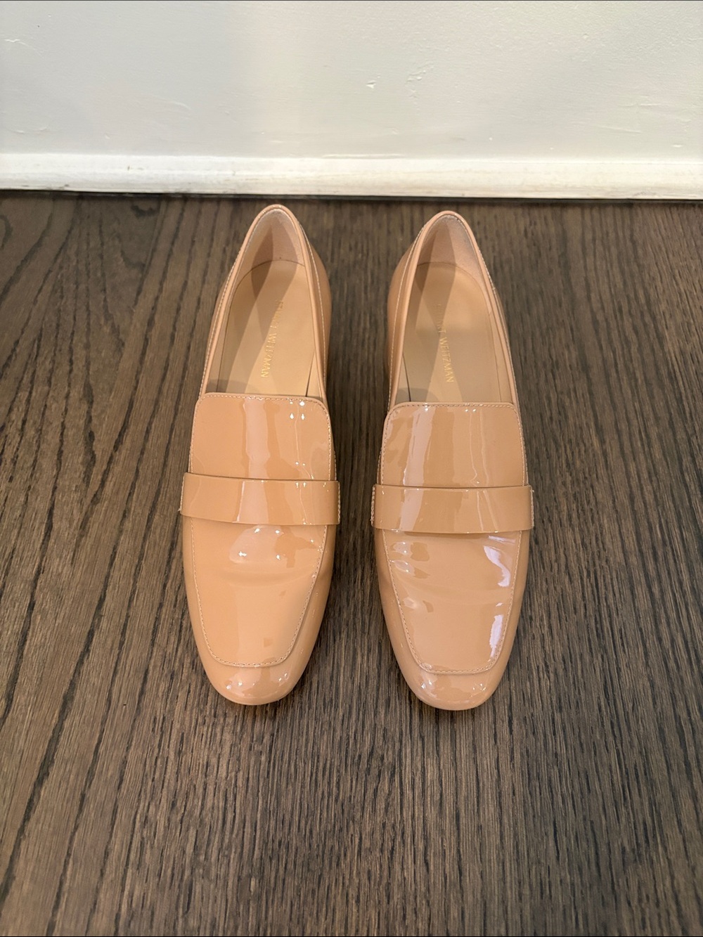 Stuart Weitzman Patent Nude Loafers